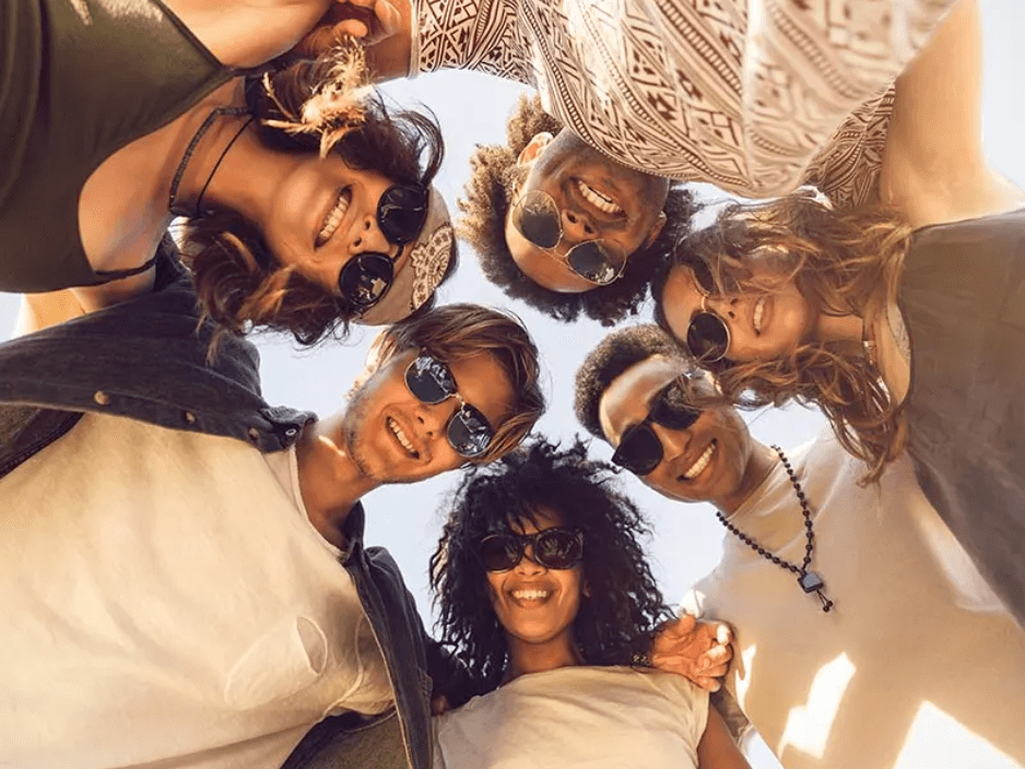 Group of friends smiling